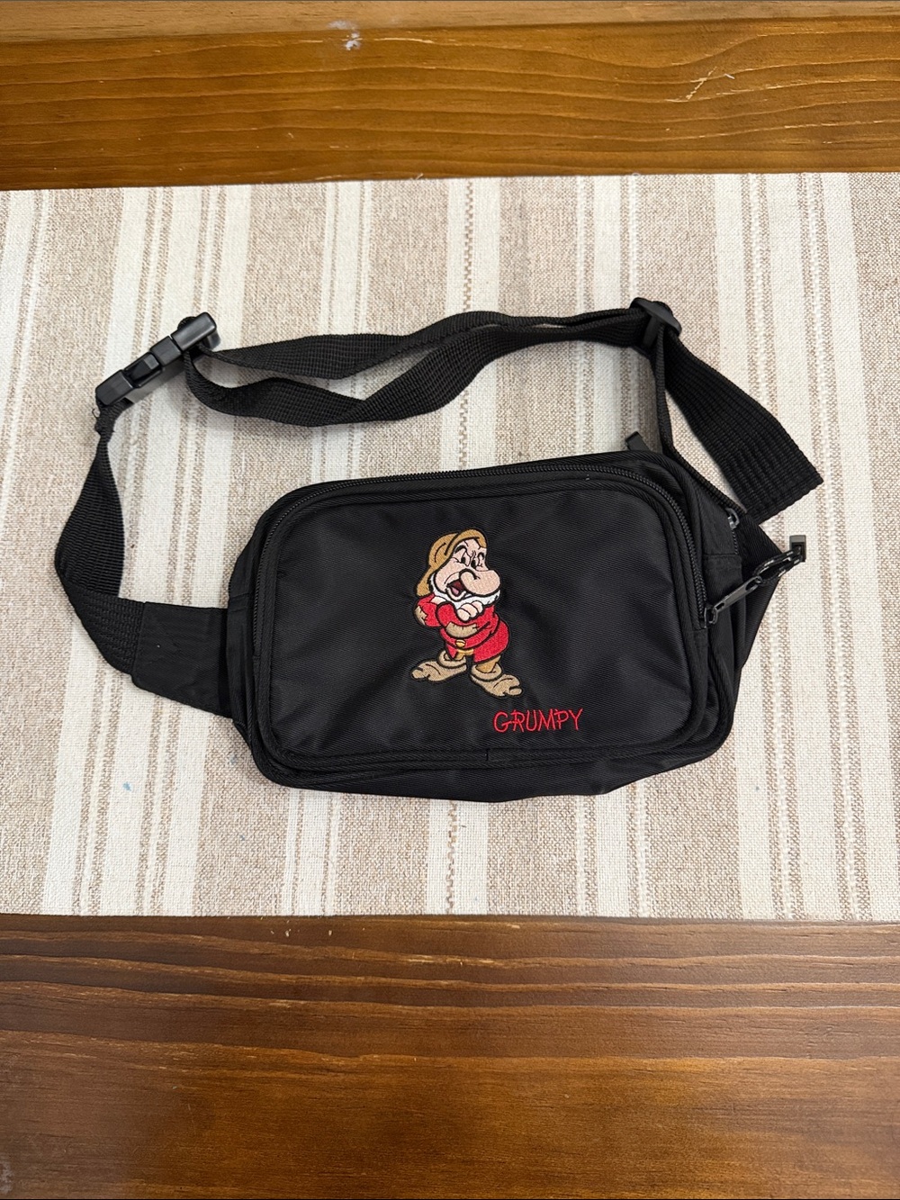 Black Grumpy Character Crossbody Bag - Women